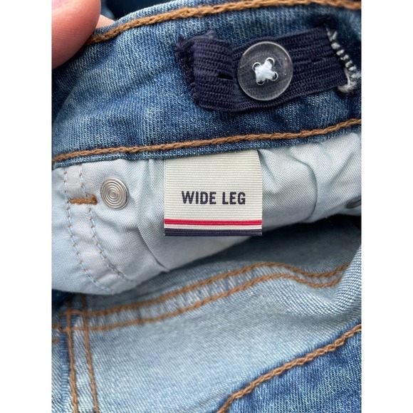 Girls (7-16) Tommy Hilfiger Crop Wide Leg Jeans 12 boho  blue - Picture 7 of 7
